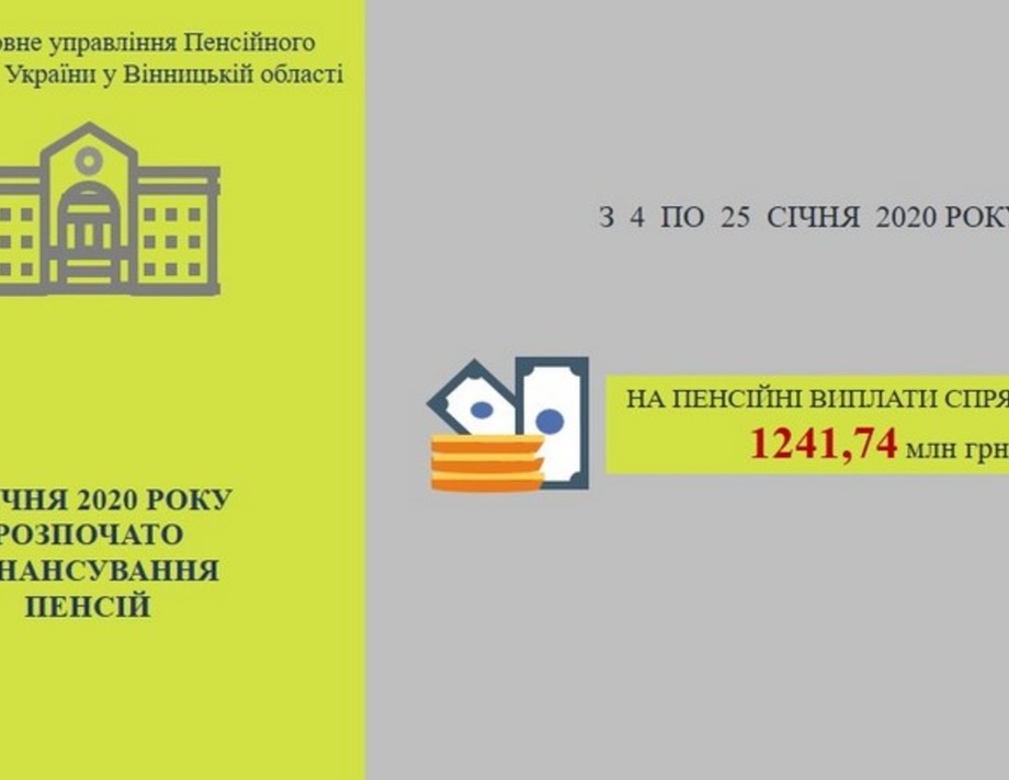 На Вінниччині розпочато виплату пенсій за січень 2020 року