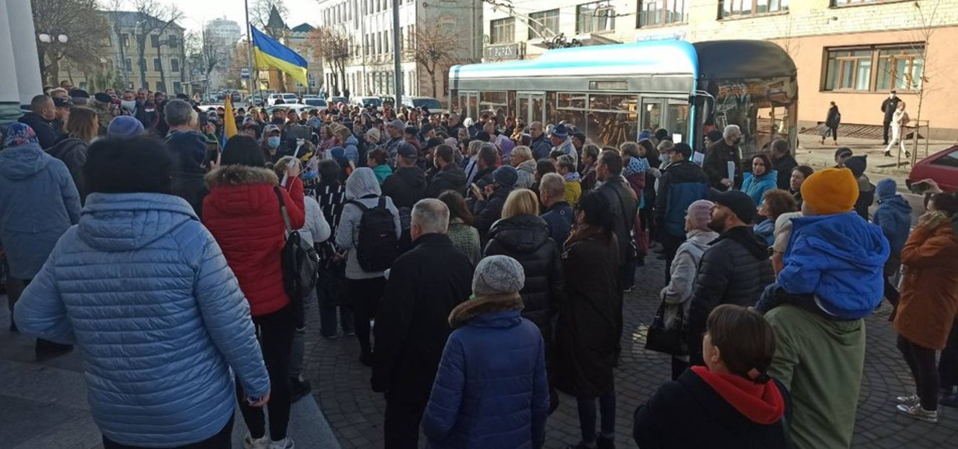 У Вінниці проходить акція проти щеплення та карантинних обмежень