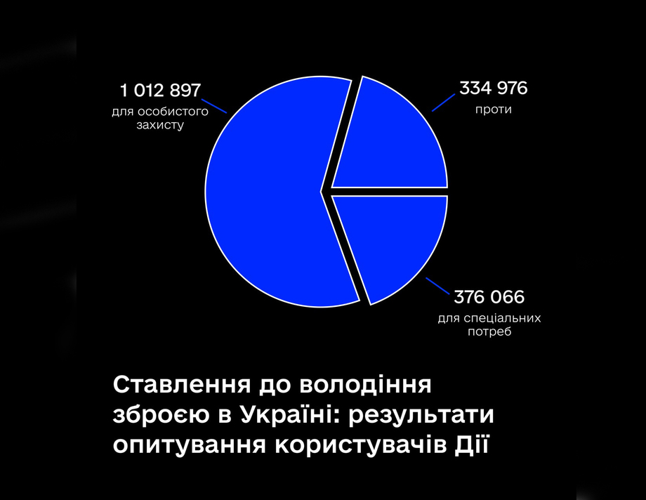 59% користувачів «Дії» підтримали вільне володіння зброєю