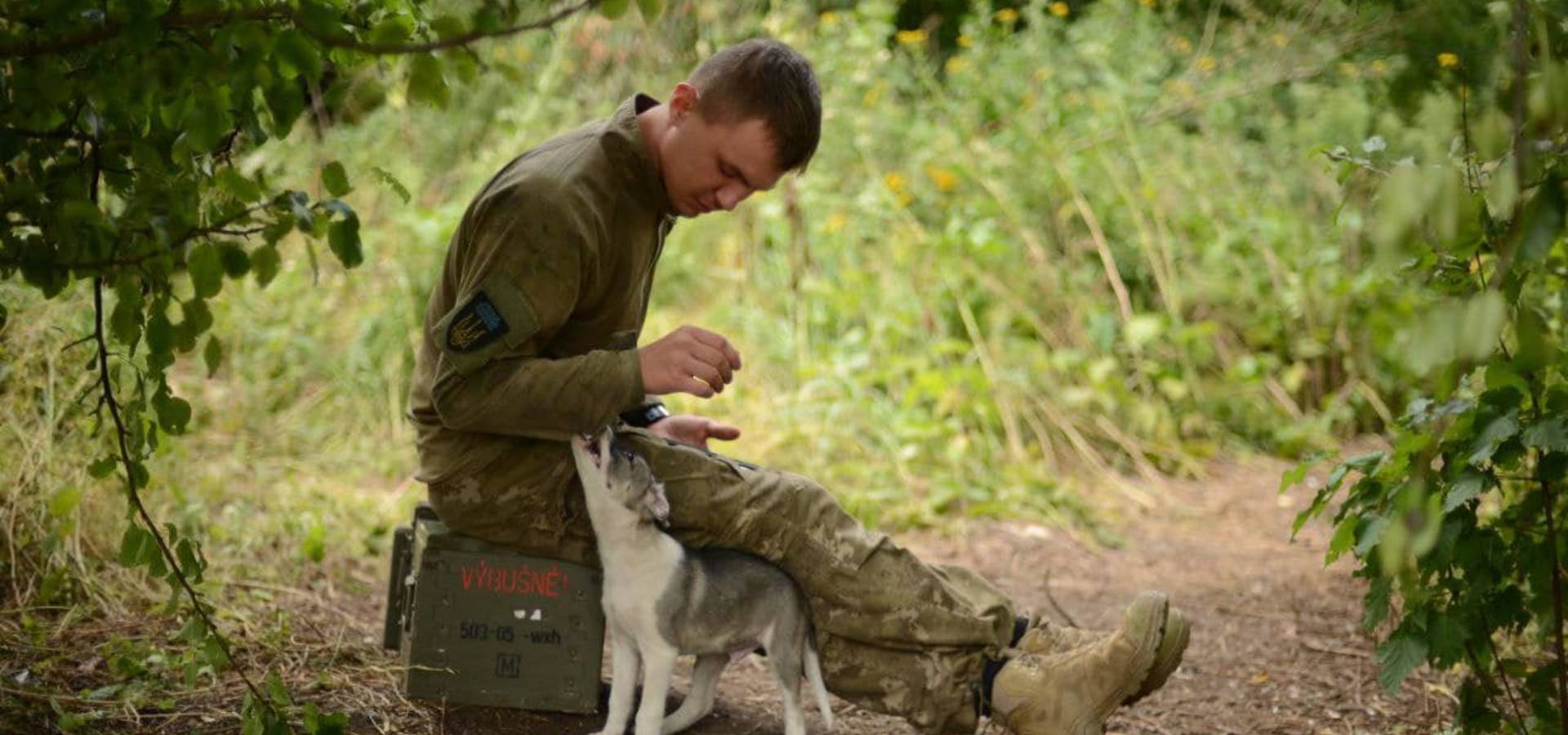 Хмільницьких нацгвардійців на передовій підтримує чотирилапий побратим