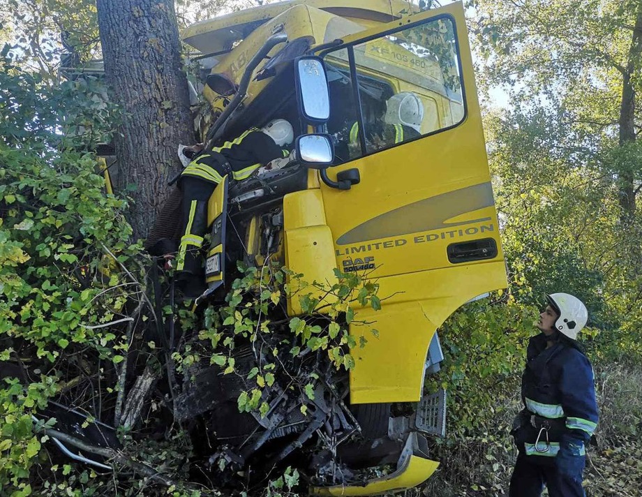 На дорозі Хмільник-Війтівці водій на "DAF" вʼїхав у дерево. Чоловік загинув на місці