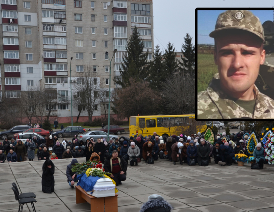 Сьогодні хмільничани зі сльозами на очах востаннє попрощалися із молодим військовим Віталієм Гедзуном