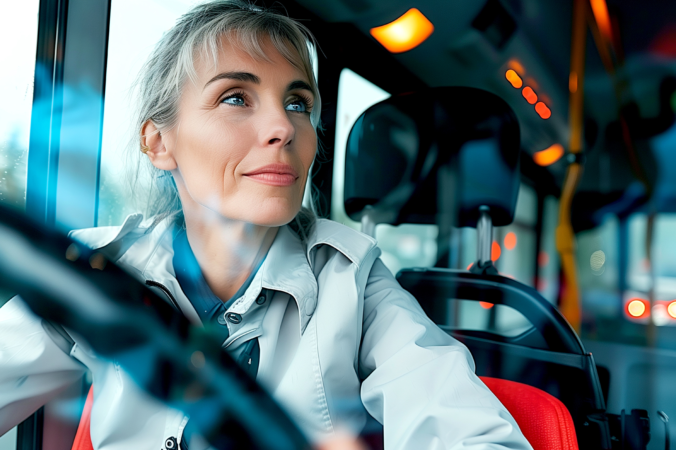 Portrait female bus driver