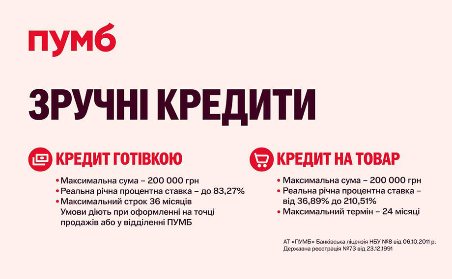 Оформити кредит за 15 хвилин у Хмільнику – легко з ПУМБ! 