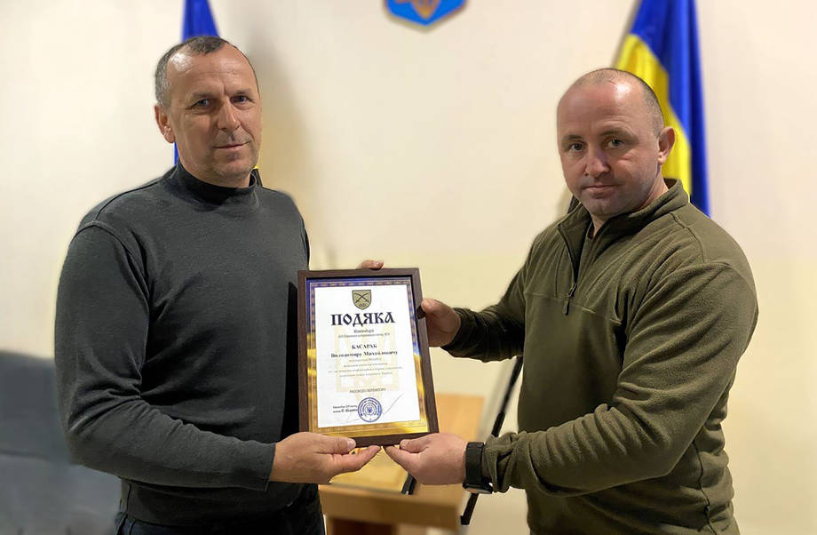 Підприємець з Хмільника отримав Подяку від Героя України за допомогу ЗСУ