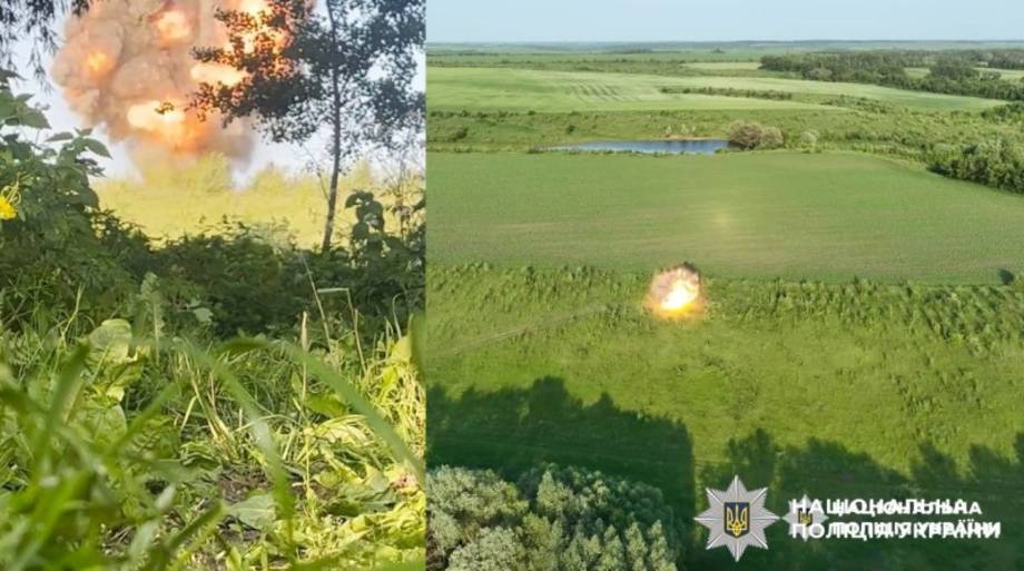 На Вінниччині вибухотехніки поліції знищили бойову частину російського безпілотника  вагою 50 кілограмів (відео)