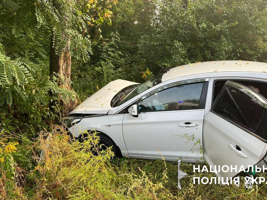В Хмільницькому районі Hyundai злетів у кювет і врізався в дерево. В ДТП постраждала 15-річна пасажирка