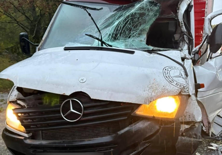 В Хмільницькому районі п'яний водій на Мерседесі врізався у вантажівку