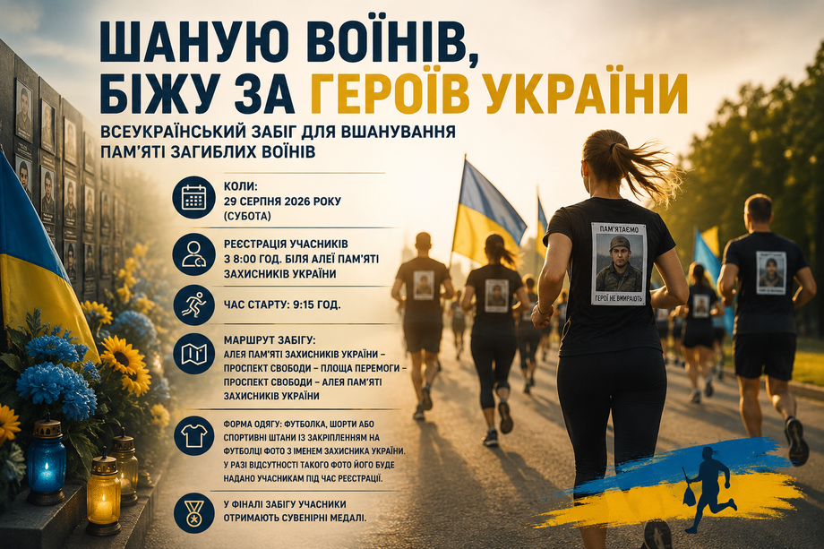 У Хмільнику відбудеться забіг «Шаную воїнів, біжу за героїв України»